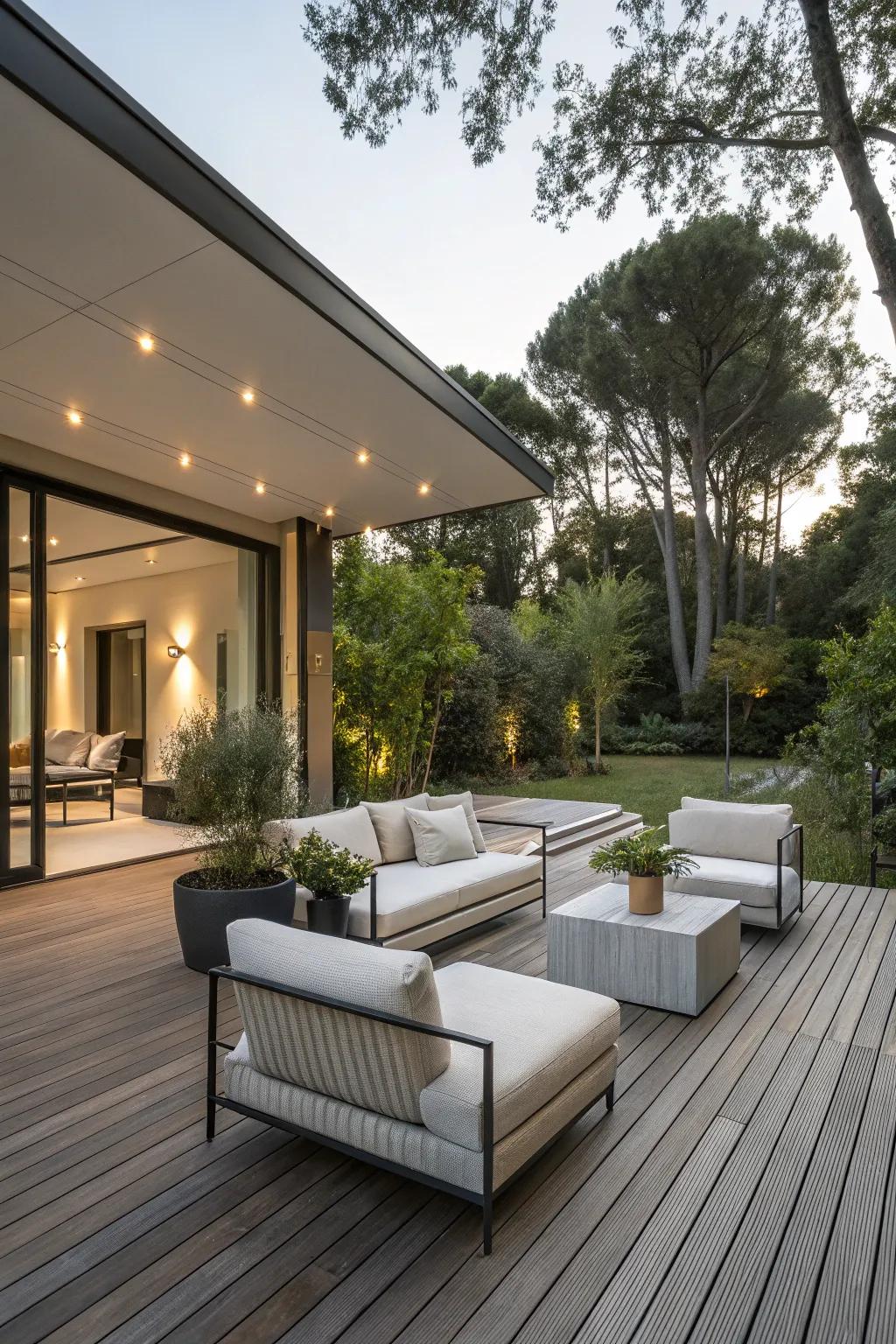 Minimalist modern deck design