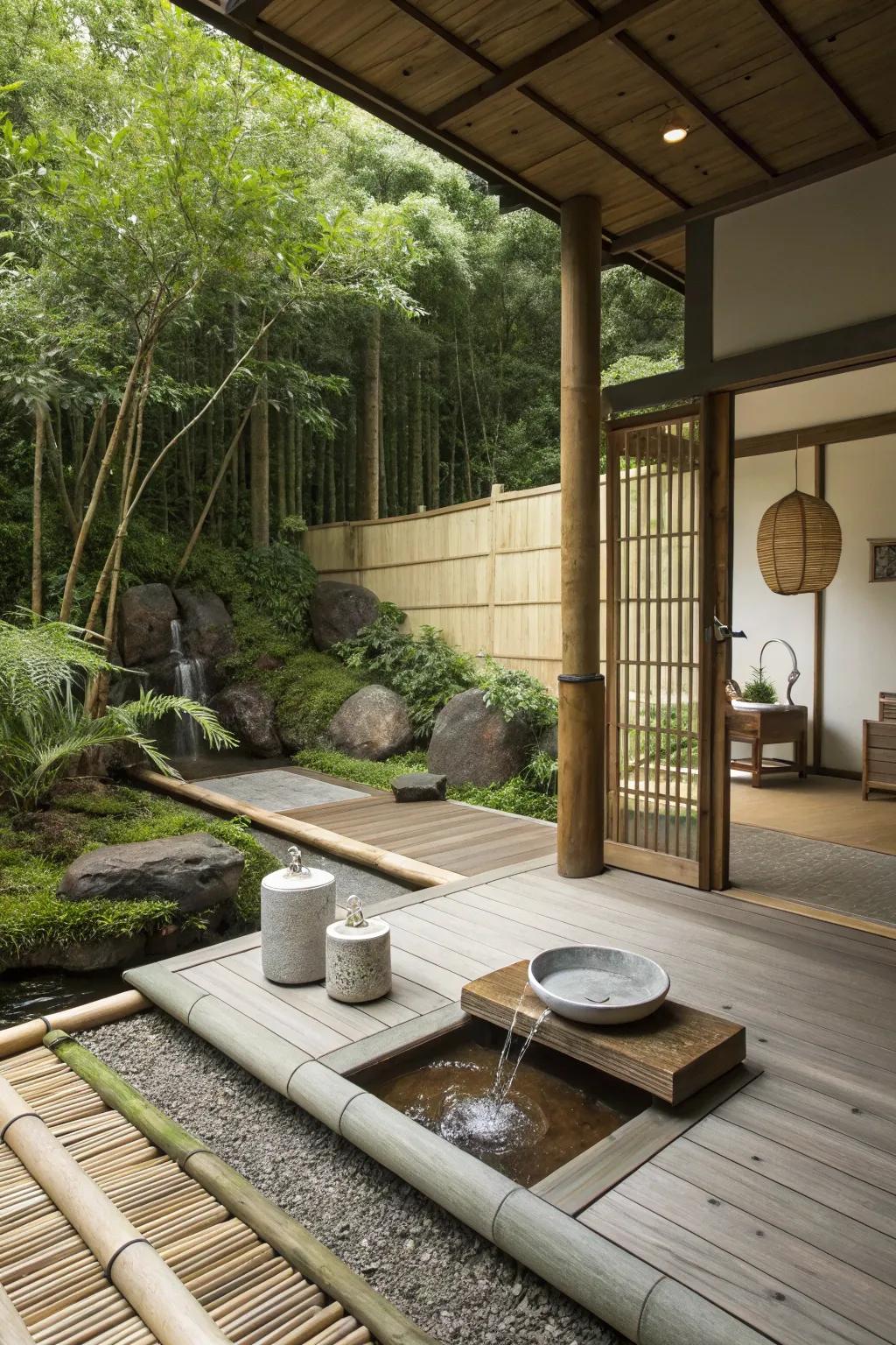 Zen-style tranquil deck