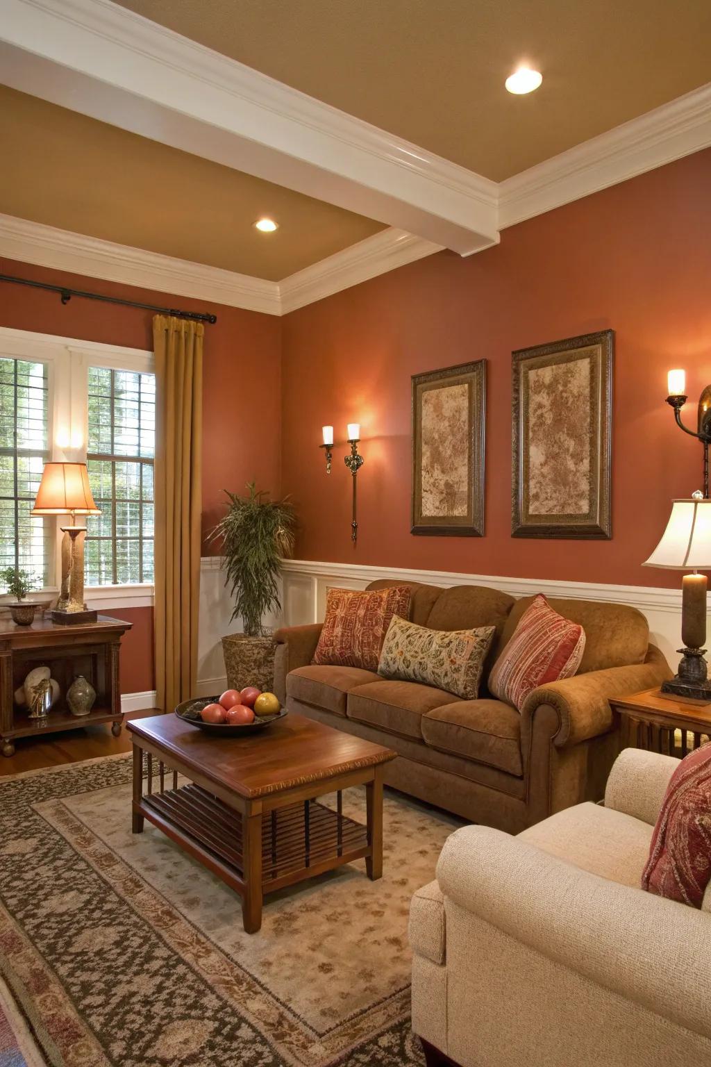 Earthy ochre radiates warmth and comfort.