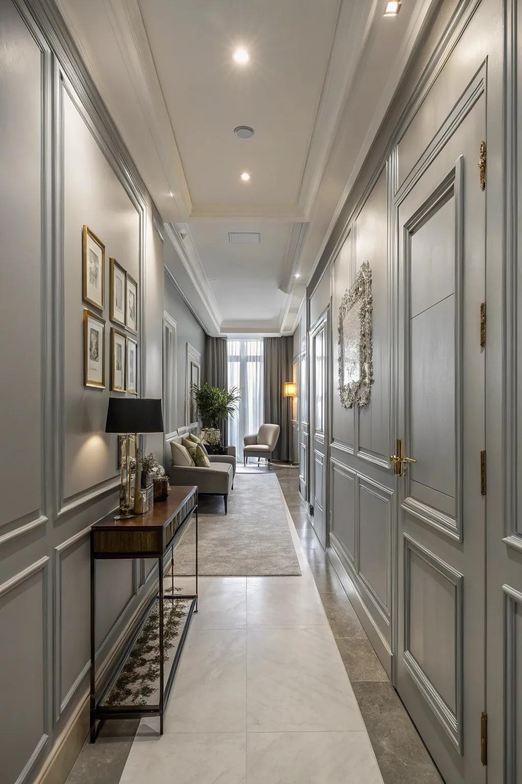 Silver paint adds a sleek, modern touch.