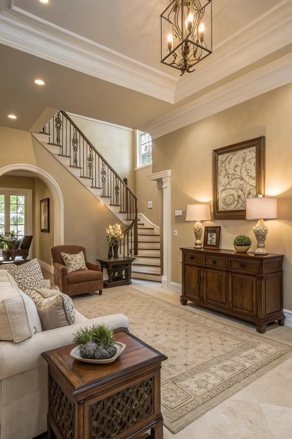 Neutral beige exudes timeless sophistication.