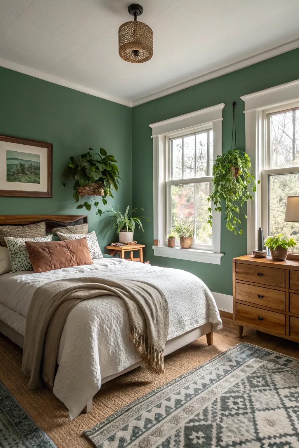 Evergreen fog creates a peaceful retreat.