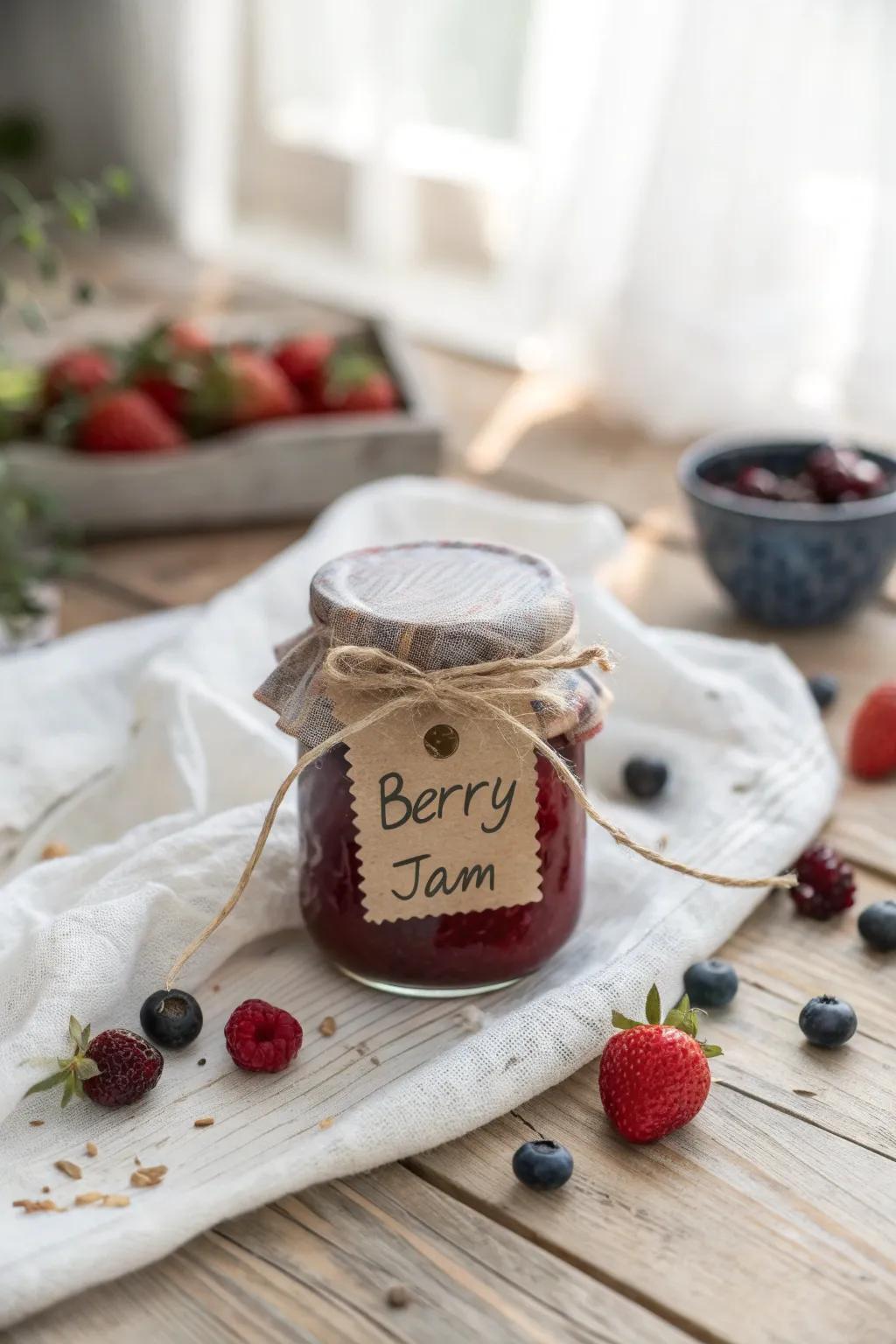 Delight mom's mornings with homemade jams bursting with fresh fruit flavors.