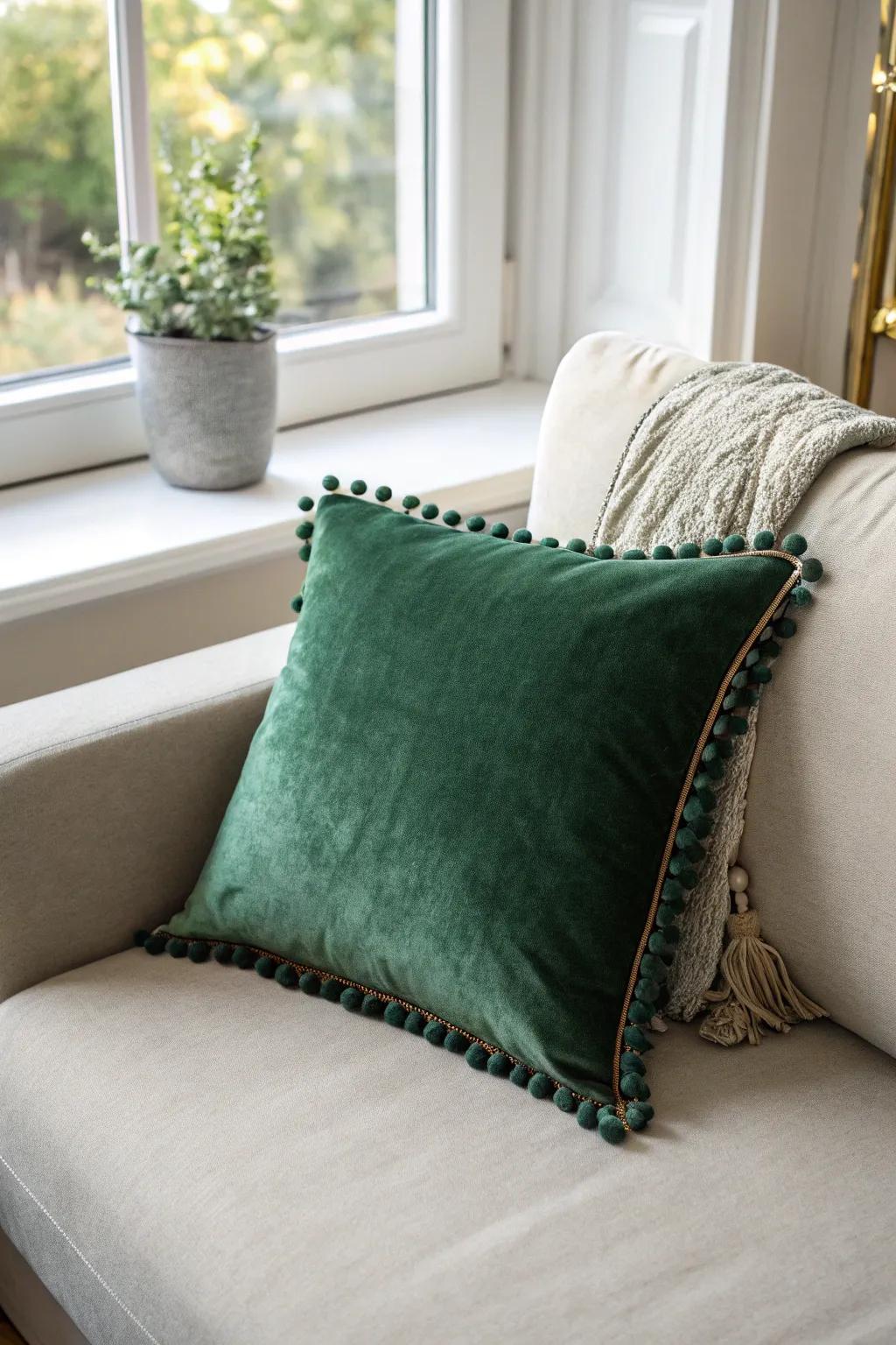 Add a touch of elegance to mom's living room with a handmade throw pillow.