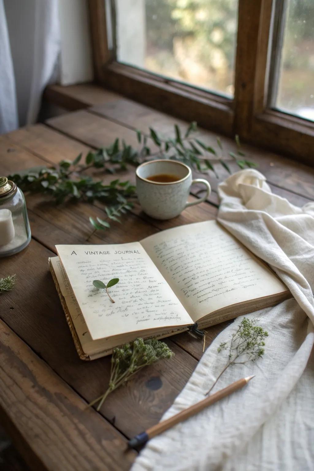 Celebrate daily inspiration through haikus in your vintage journal. #MindfulWriting #ScandiBoho