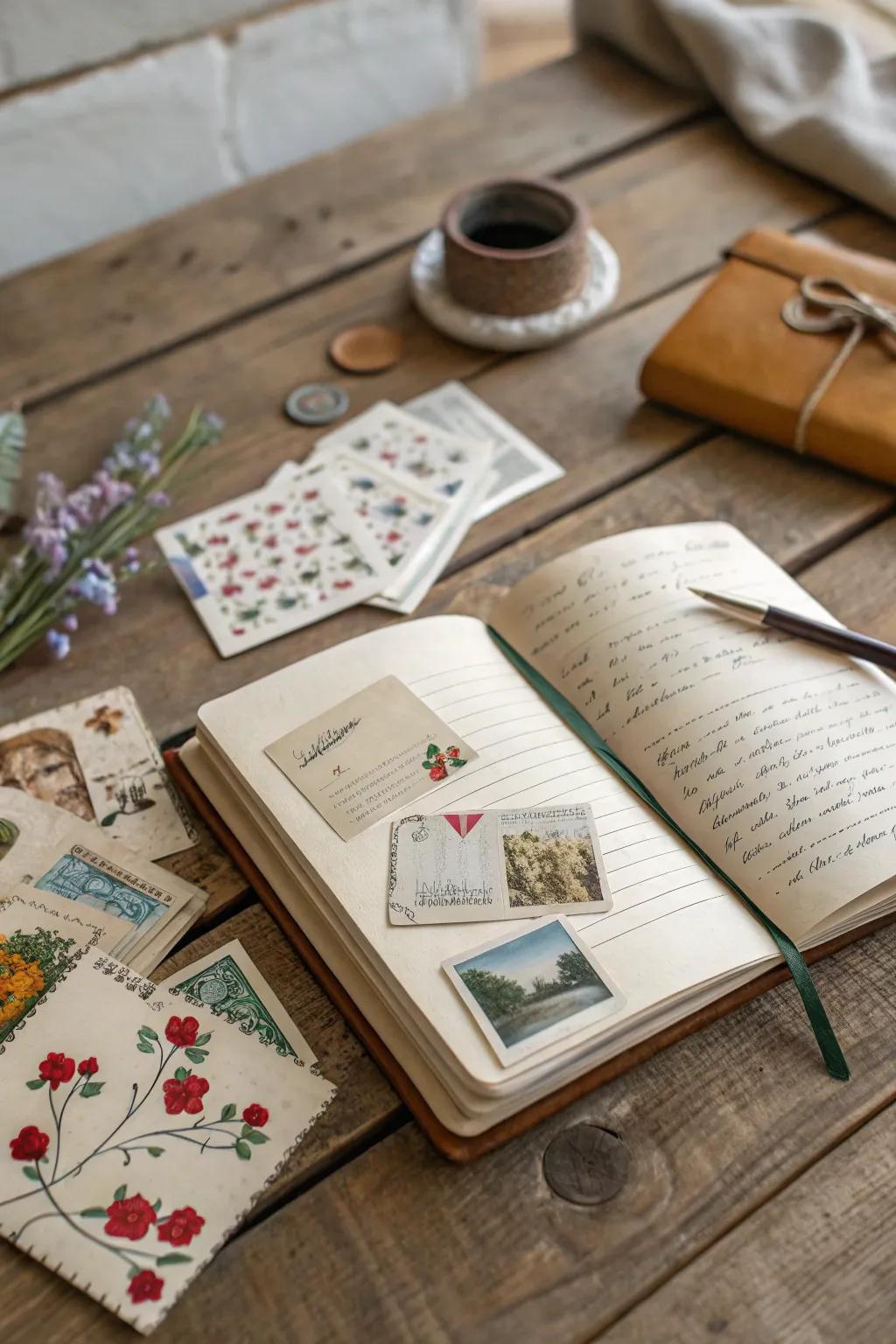 Turn your journal into a nostalgic treasure trove with vintage ephemera-each piece a story waiting to be shared.