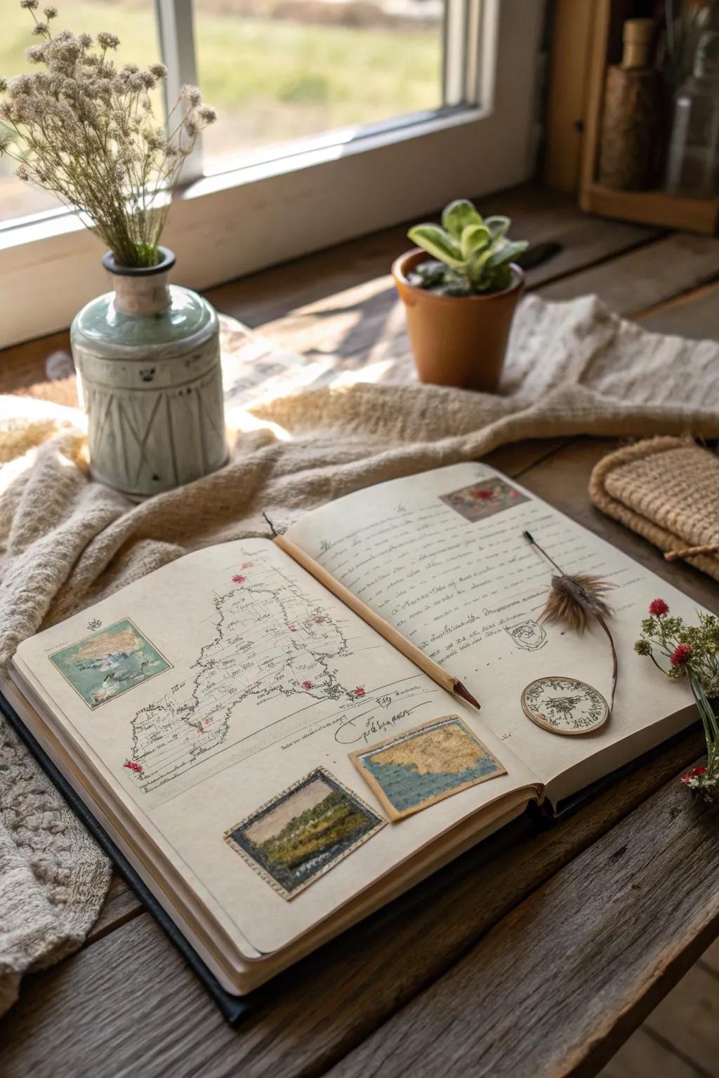 Beautifully document memories with themed journal pages. #VintageJournaling #BohoScandiStyle