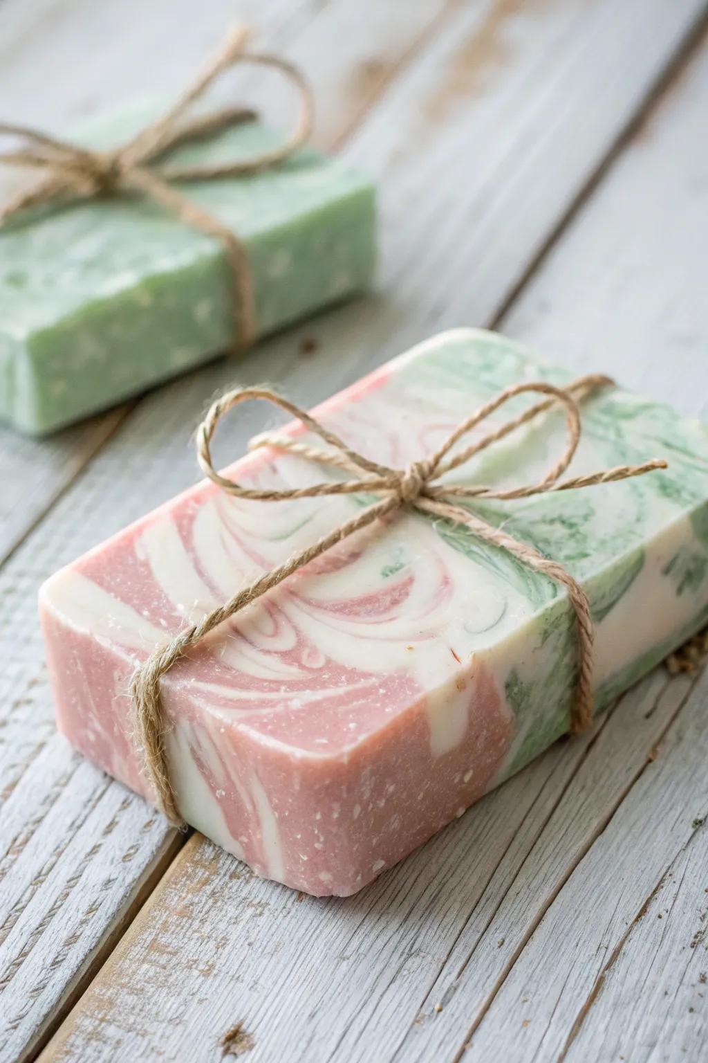 Beautifully crafted artisan soap bars as unique baby shower favors.