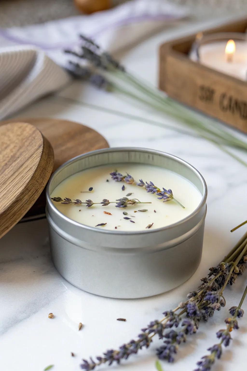 Eco-friendly soy candles with natural scents, perfect for baby shower favors.