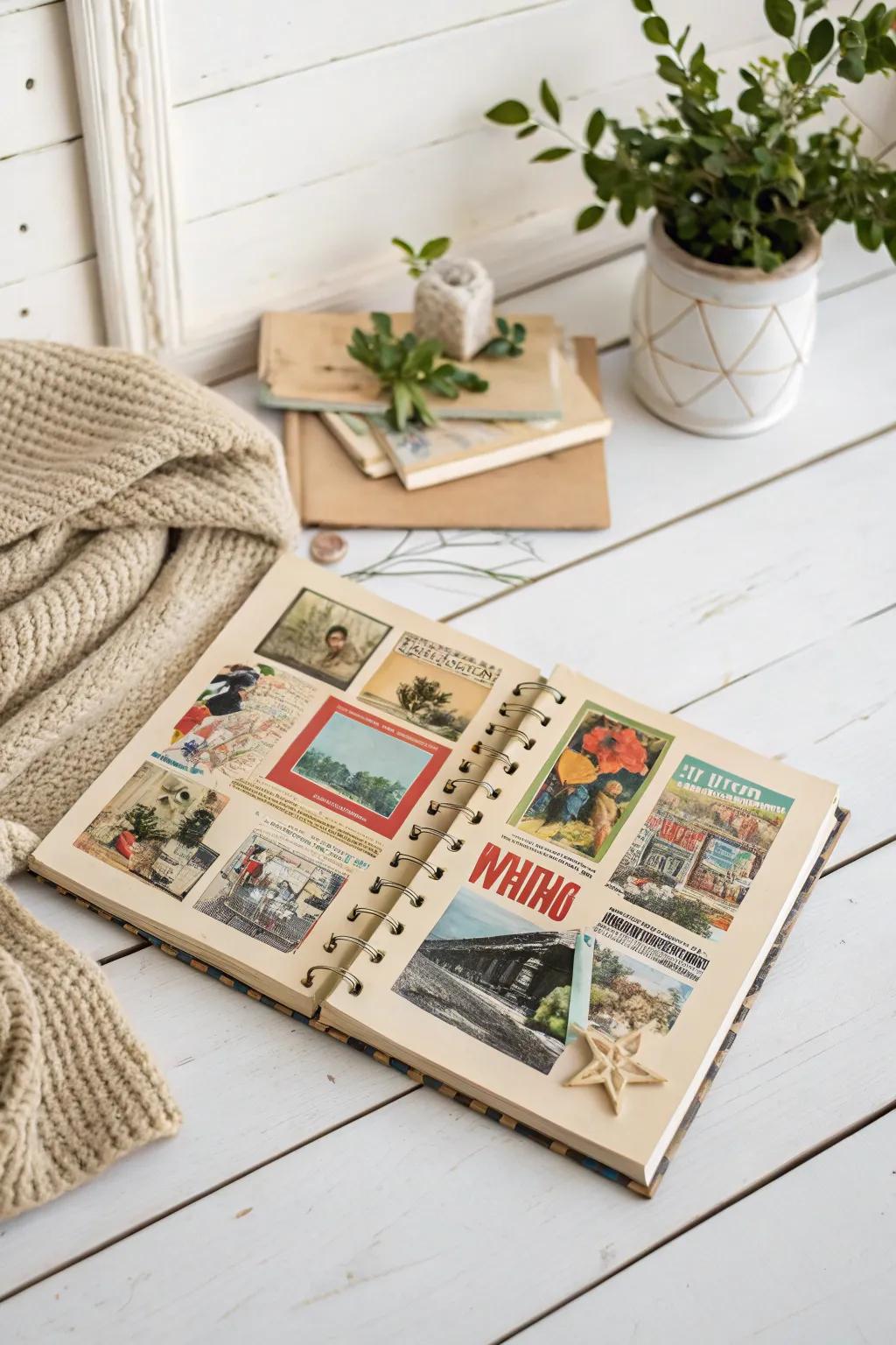 Blend retro charm and modern style using magazine clippings in your scrapbook.