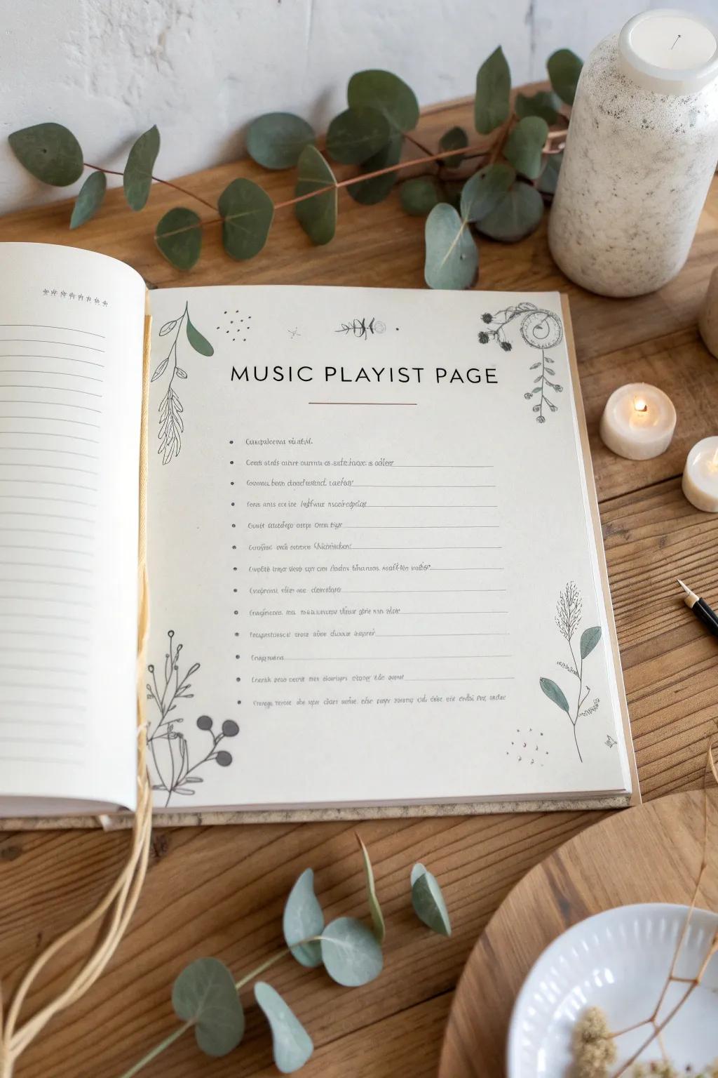 Celebrate your friendship's soundtrack with a sleek music playlist scrapbook page.