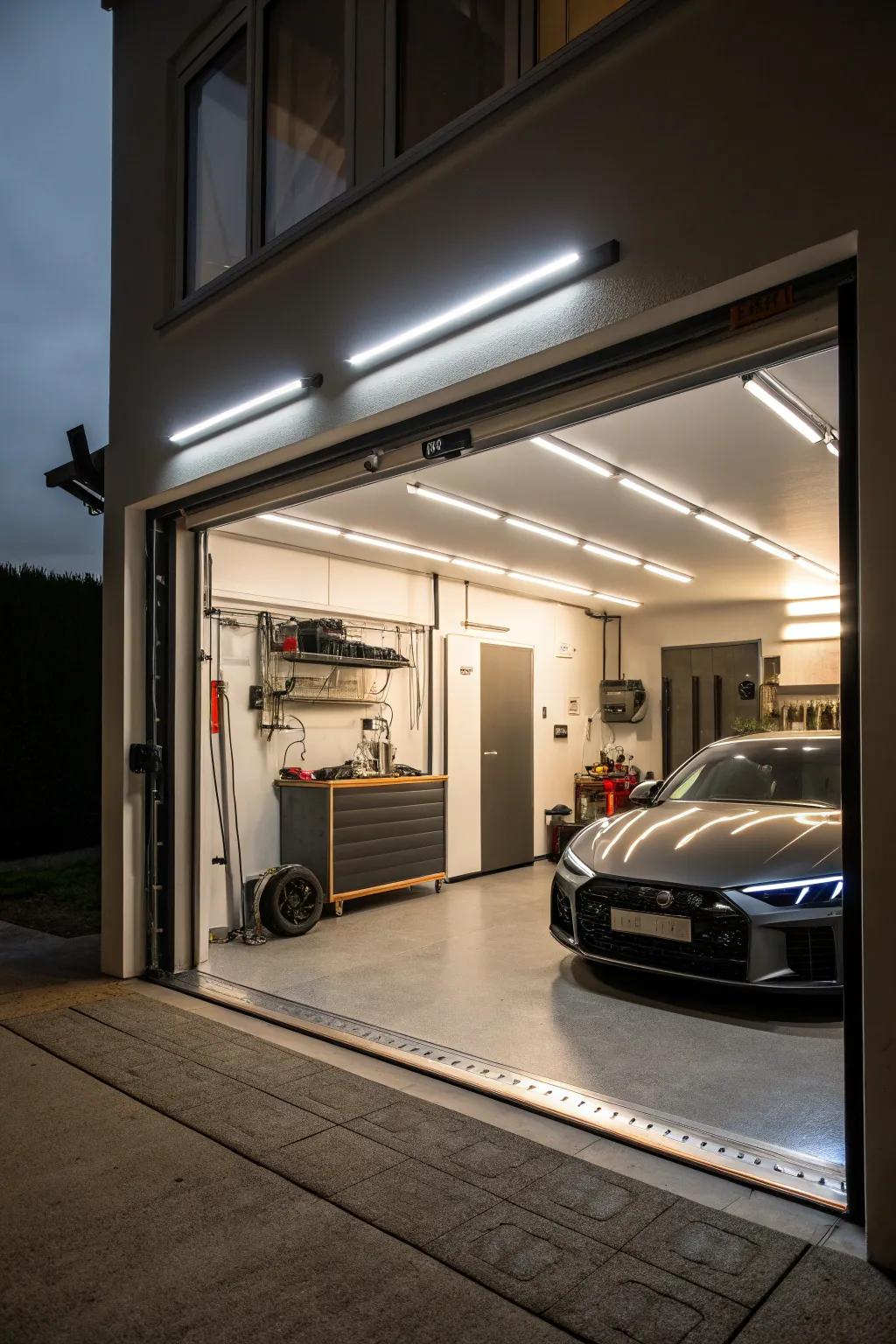 Garage door lighting offers a unique and efficient illumination method.