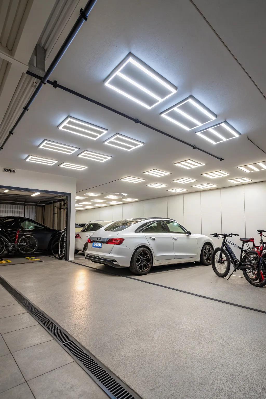 Smart lighting systems offer customizable and convenient control for garage lights.