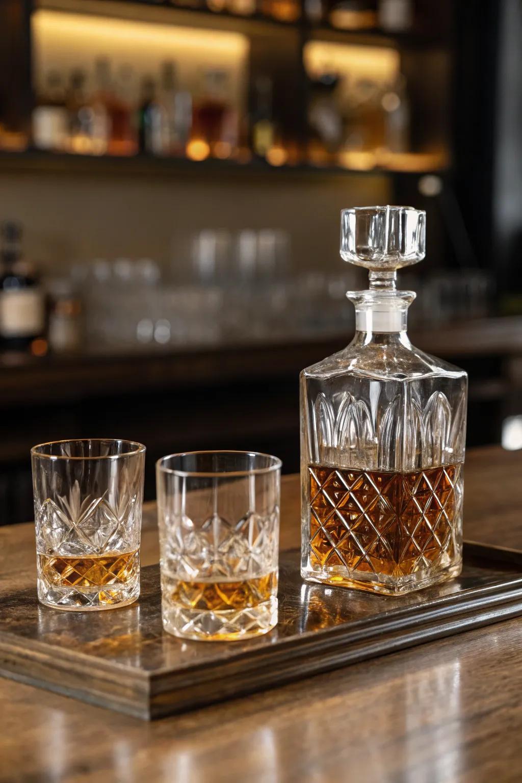 Personalized whiskey set perfect for the dad who enjoys fine spirits.