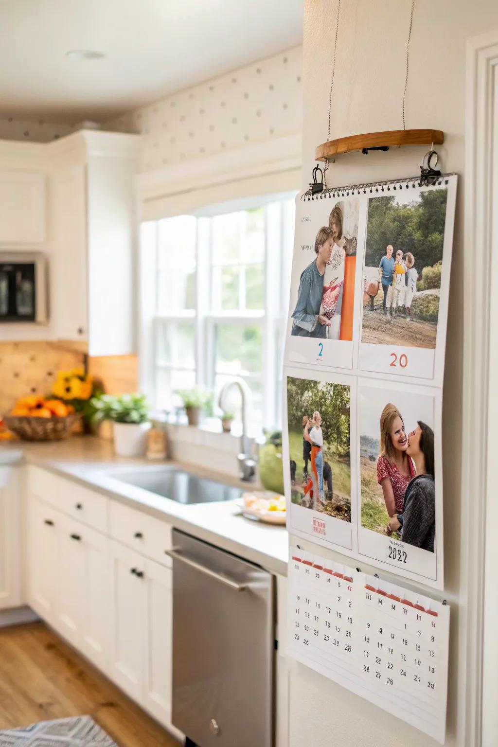 Personalized photo calendar showcasing family memories.
