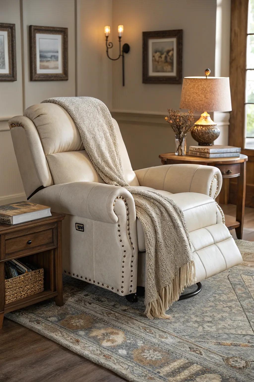 Elegant recliner chair providing ultimate comfort.