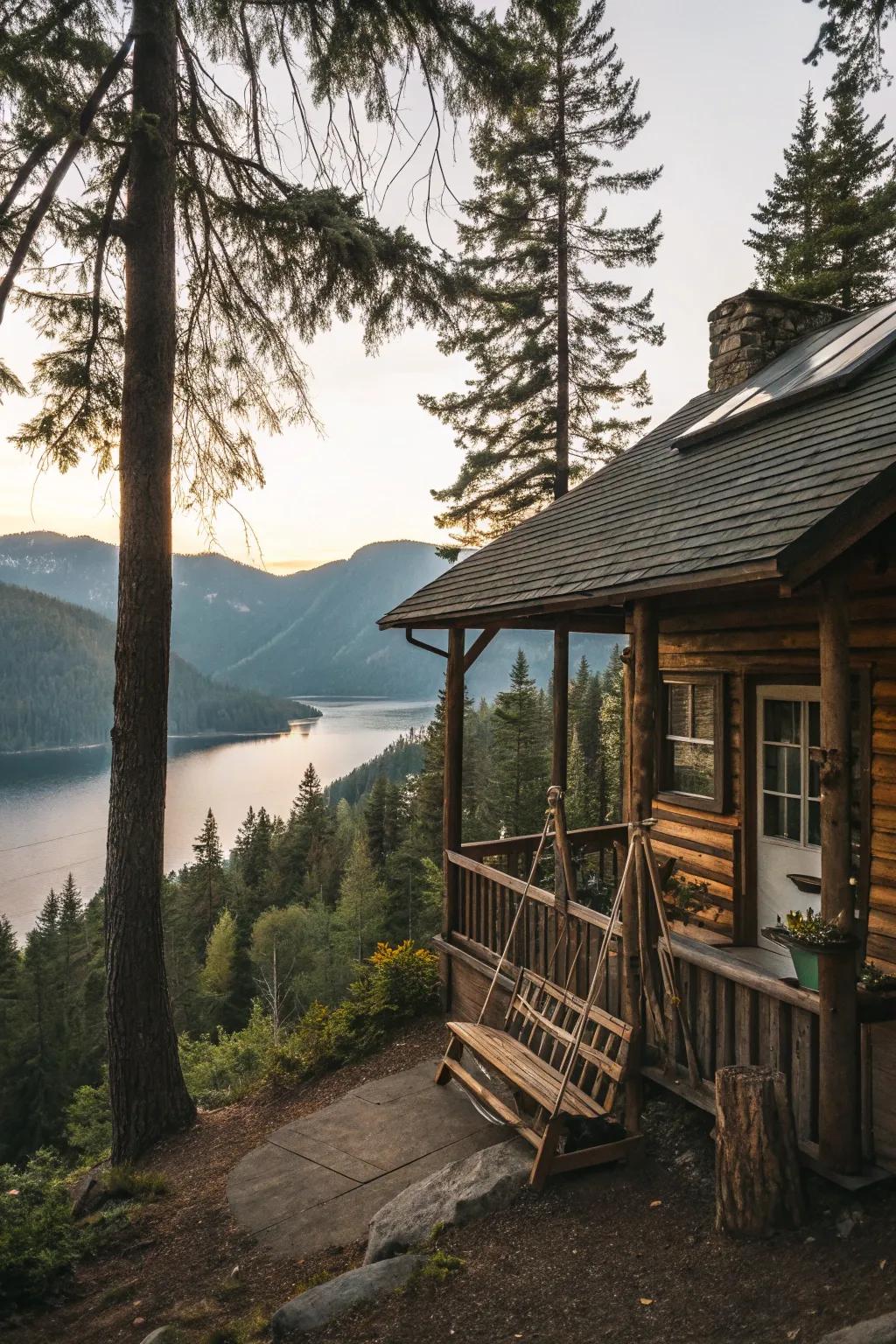 Peaceful mountain cabin getaway for relaxation.