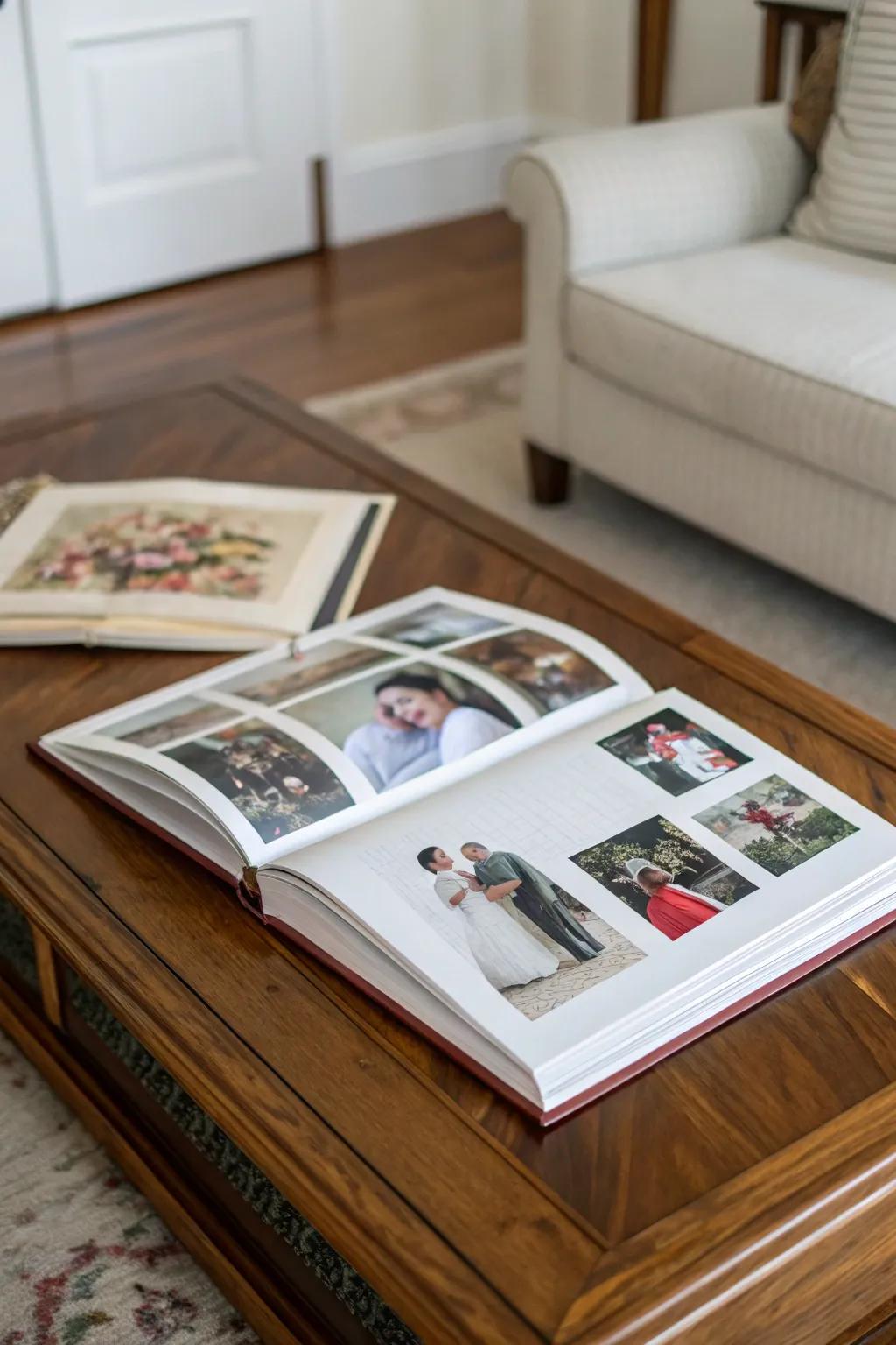 Custom photo album capturing life's special moments.