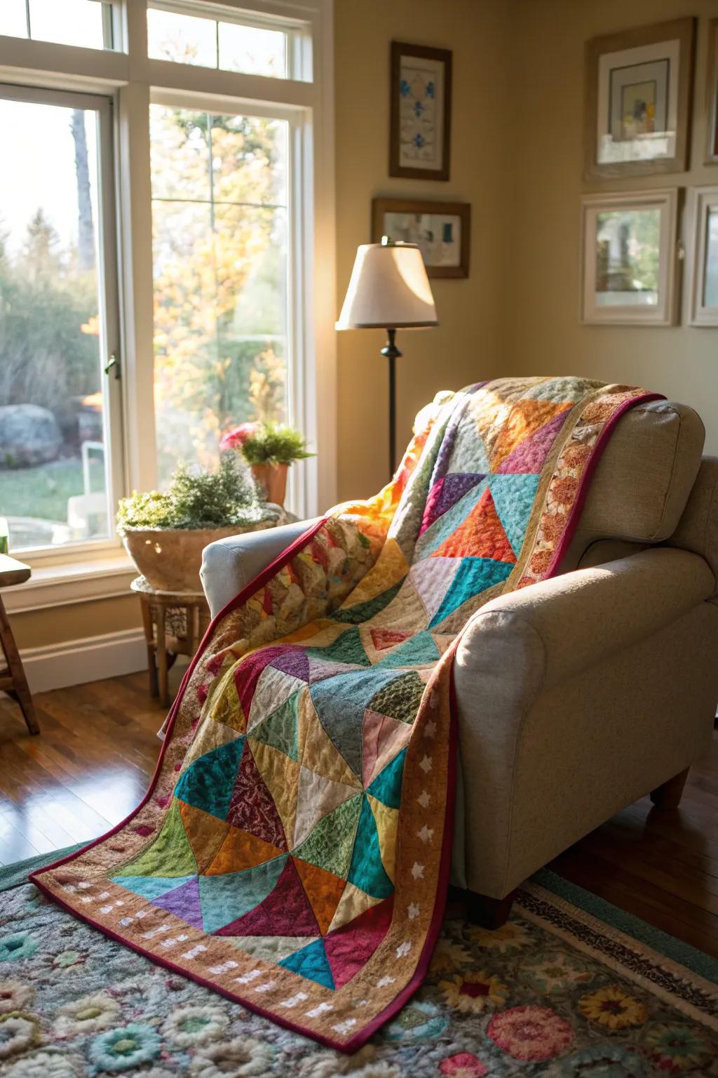 Handmade quilt offering warmth and a personal touch.