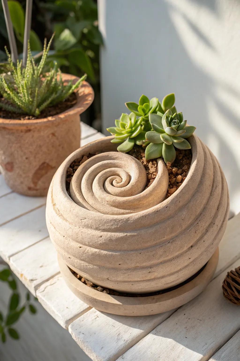 Bring art and greenery together with dual-purpose clay planters.