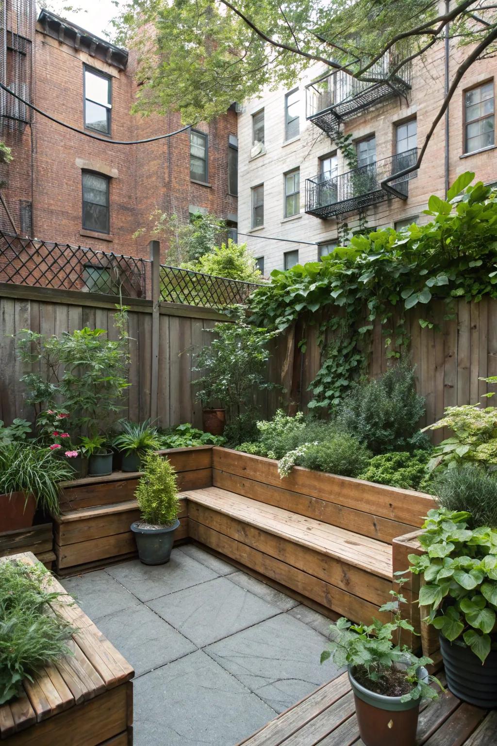 Optimize seating with built-in benches.