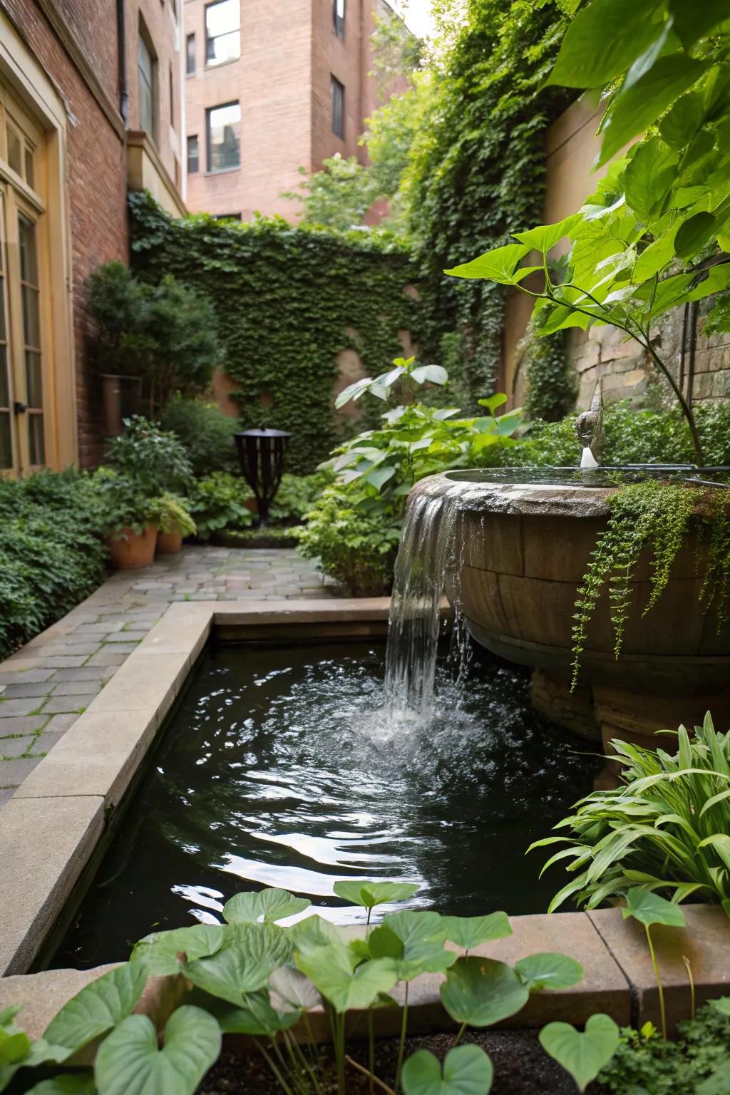Bring calm with a gentle water feature.