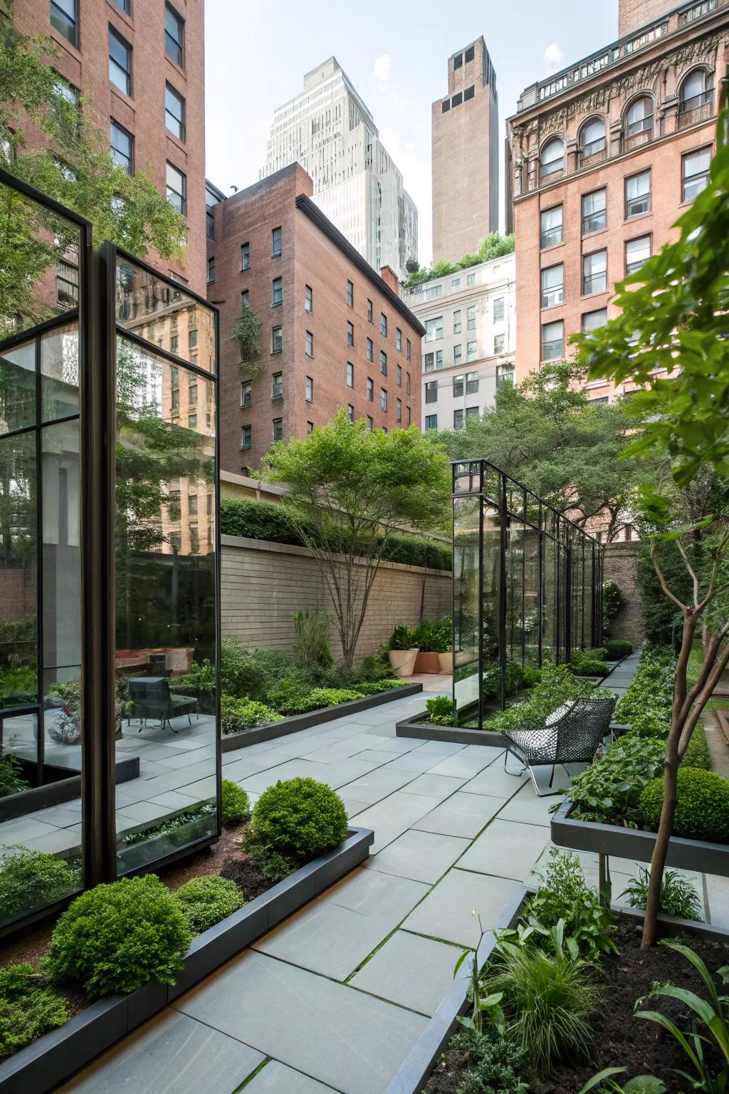 Create an illusion of space with reflective surfaces.