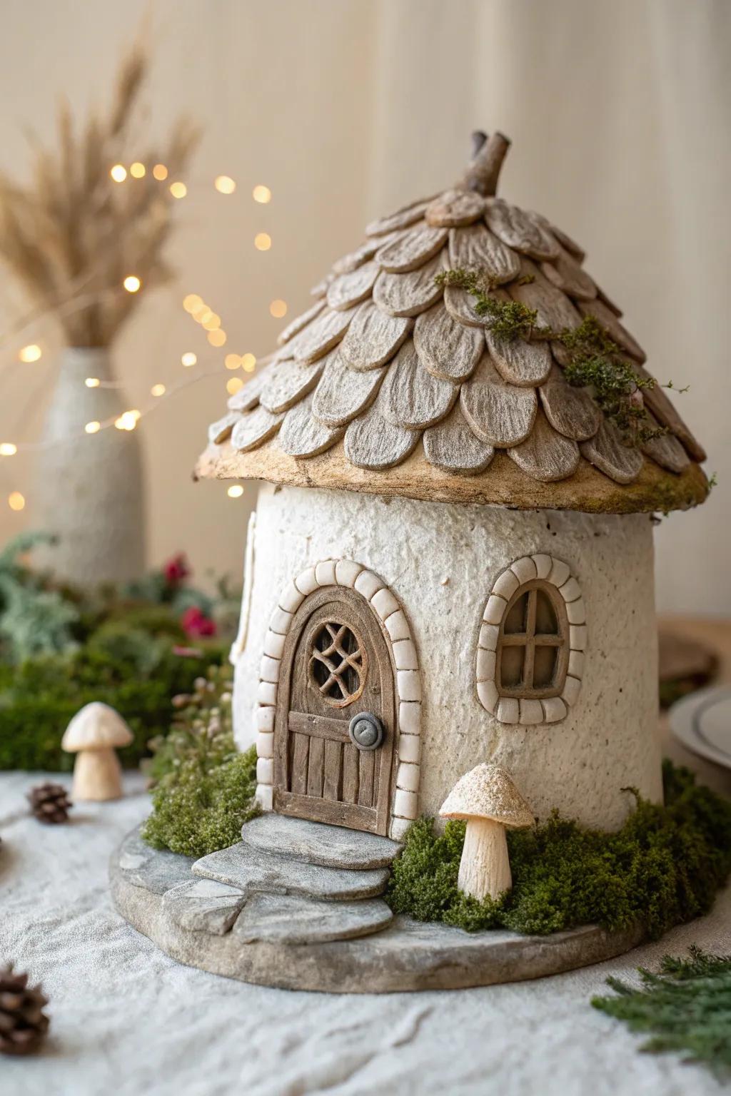Step into a whimsical realm with a fairy house inspired by classic stories, where every feature narrates a tale.