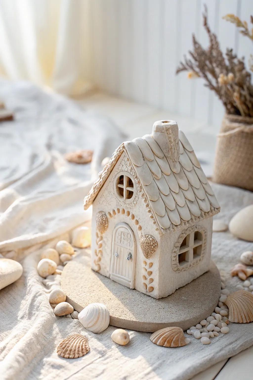 Bring the seaside magic to your fairy house with delicate seashell accents.