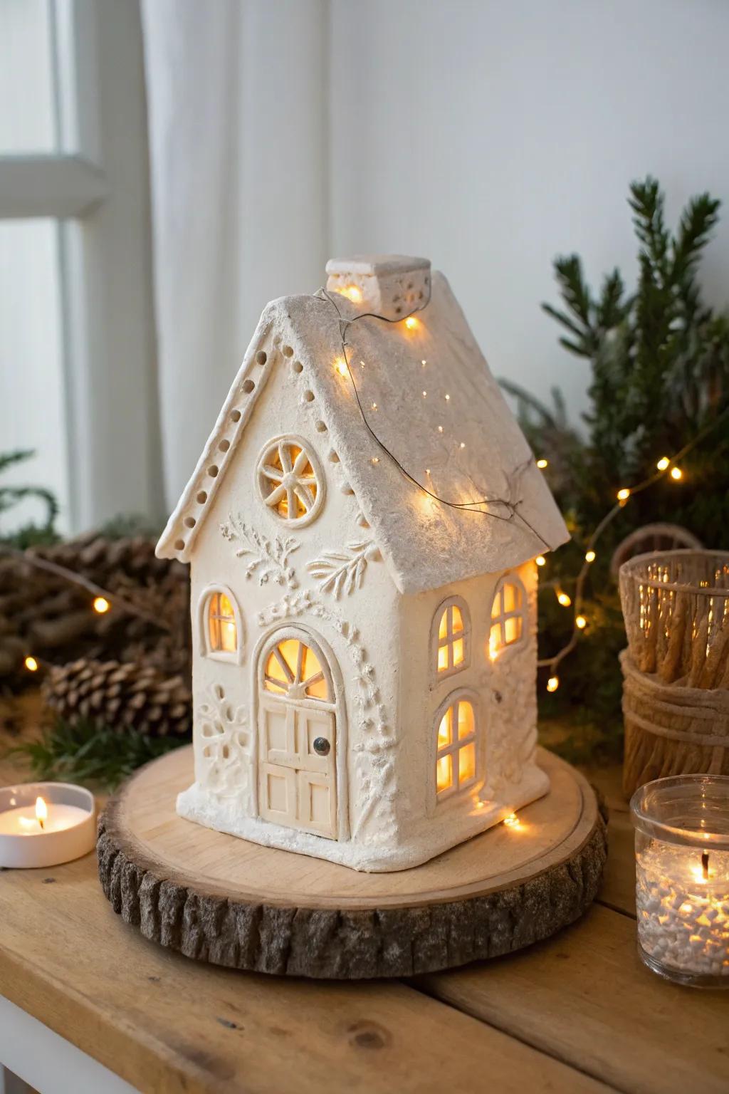 Add a magical glow to your fairy house with delicate twinkle lights.