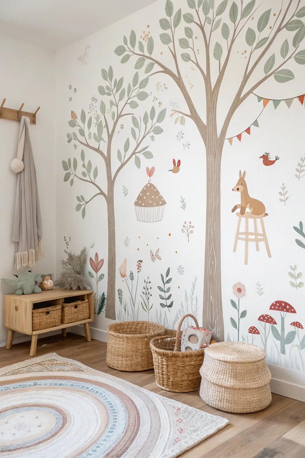 Create a whimsical fairytale atmosphere with enchanting storybook stencil designs.