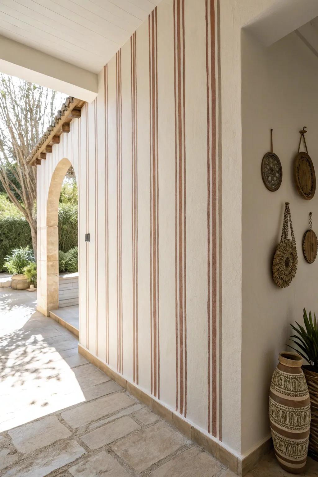 Add subtle sophistication with minimalist stencil designs like thin stripes and dots.