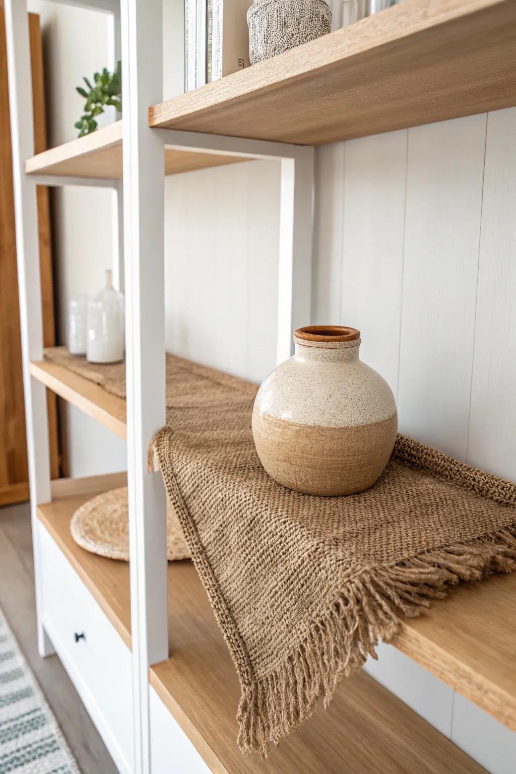 Add warmth and texture to furniture with fabric accents.