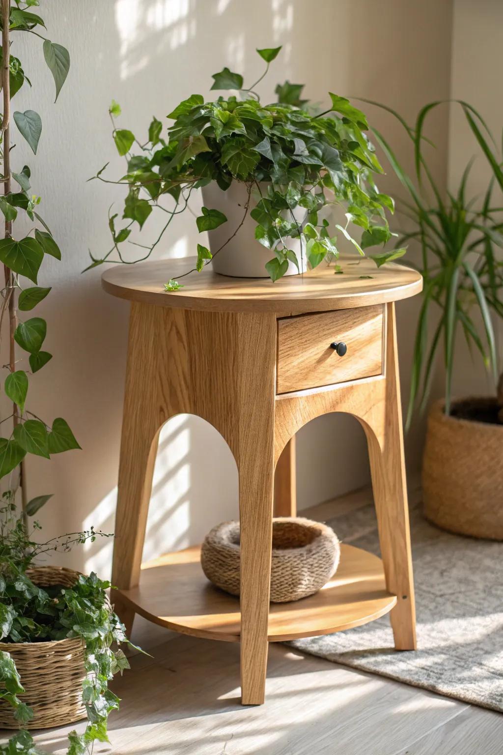 Incorporate plants into furniture for a fresh, lively touch.