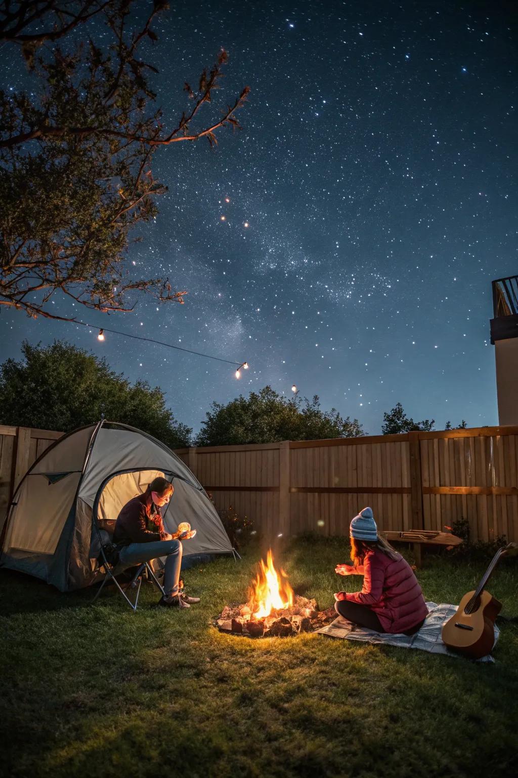 Backyard camping is a fun way to celebrate Father's Day.