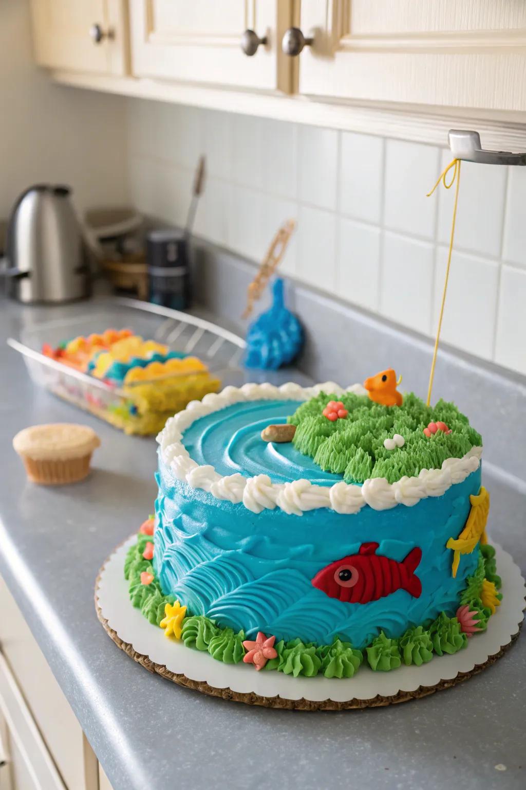 A themed cake adds a creative touch to Father's Day celebrations.