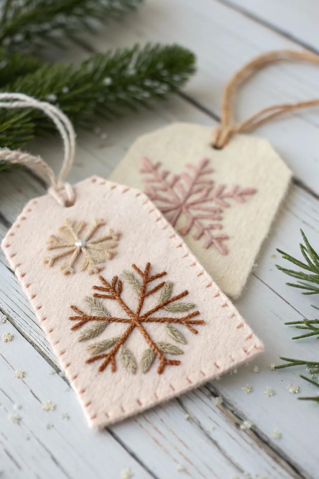 Bring warmth and charm to your gifts with handmade felt and yarn tags.
