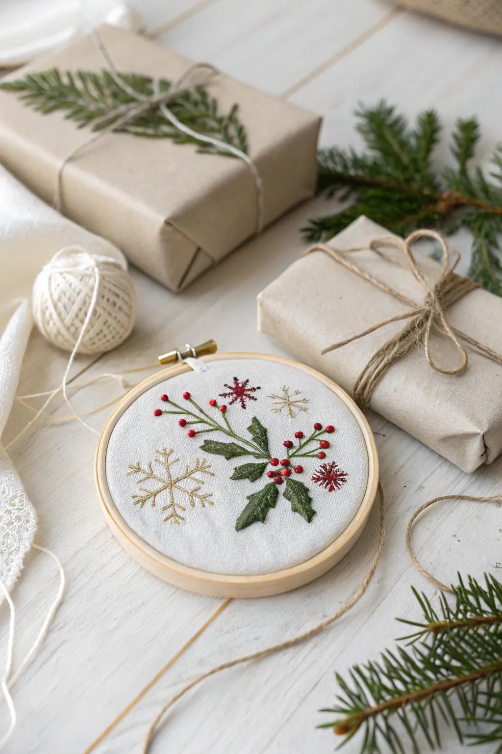 Combine rustic charm and creativity with embroidery hoop gift tags.