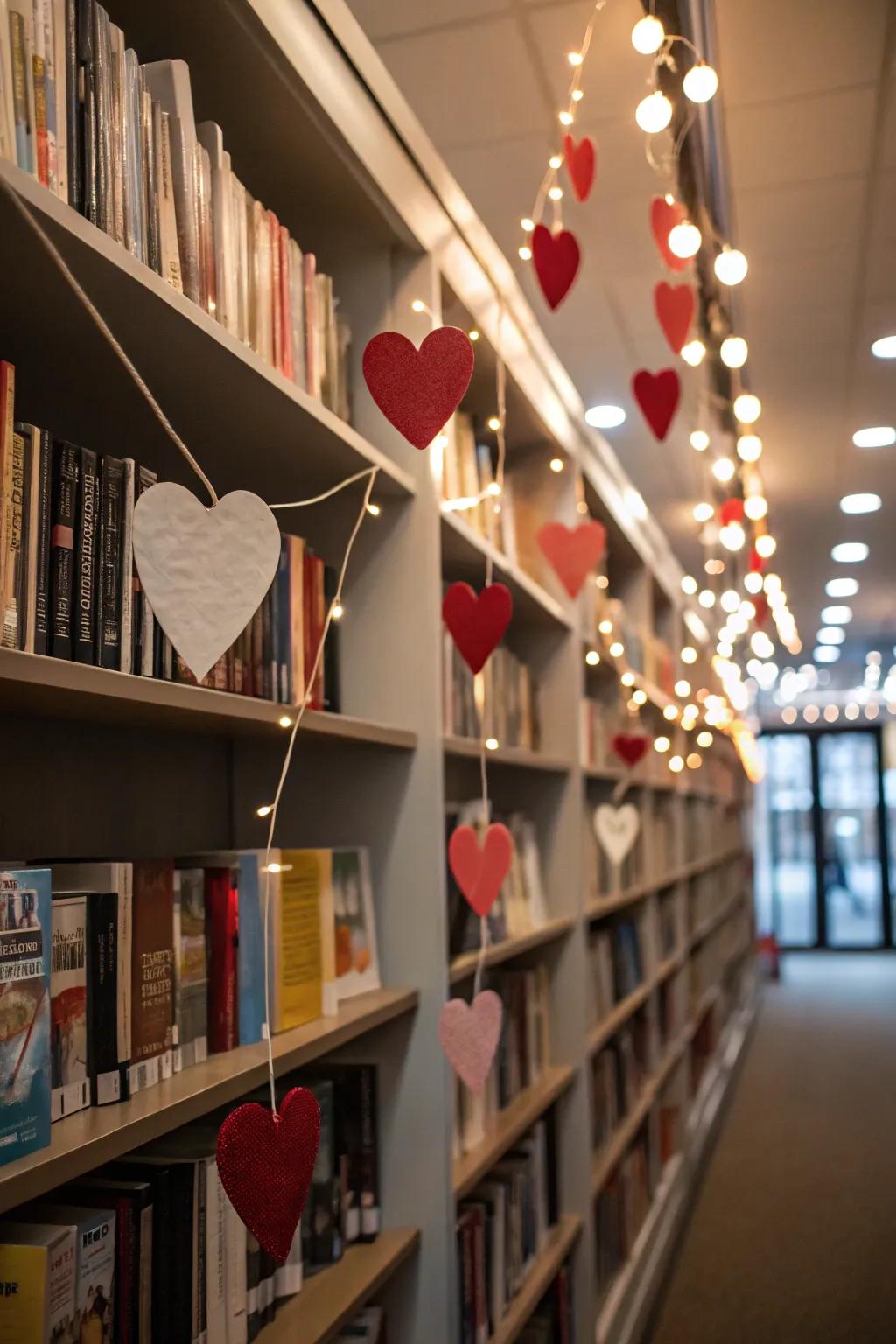 Lighthearted romantic books displayed with spring decor.