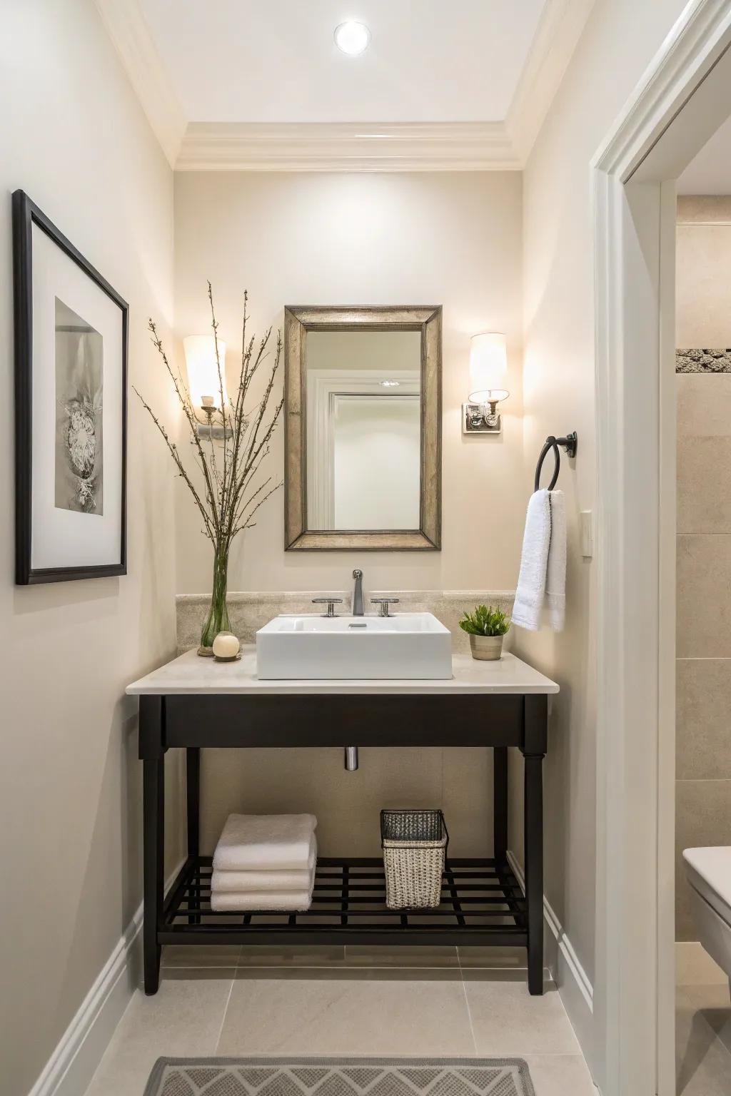 Wall-mounted sinks free up floor space and add a sleek look.