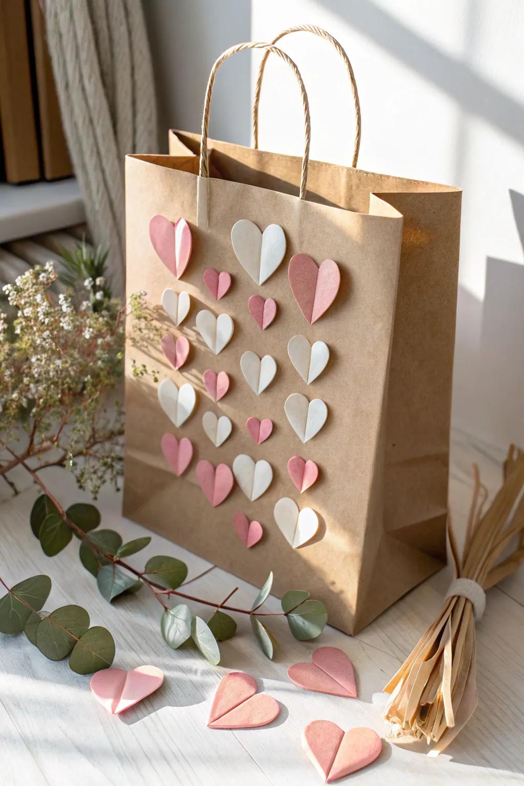 Delight your loved ones with pop-up hearts hidden inside your handmade Valentine's bag.