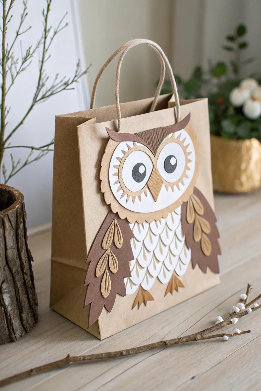 Add whimsy to your Valentine's gifts with adorable animal-themed DIY bags, like owls or foxes.