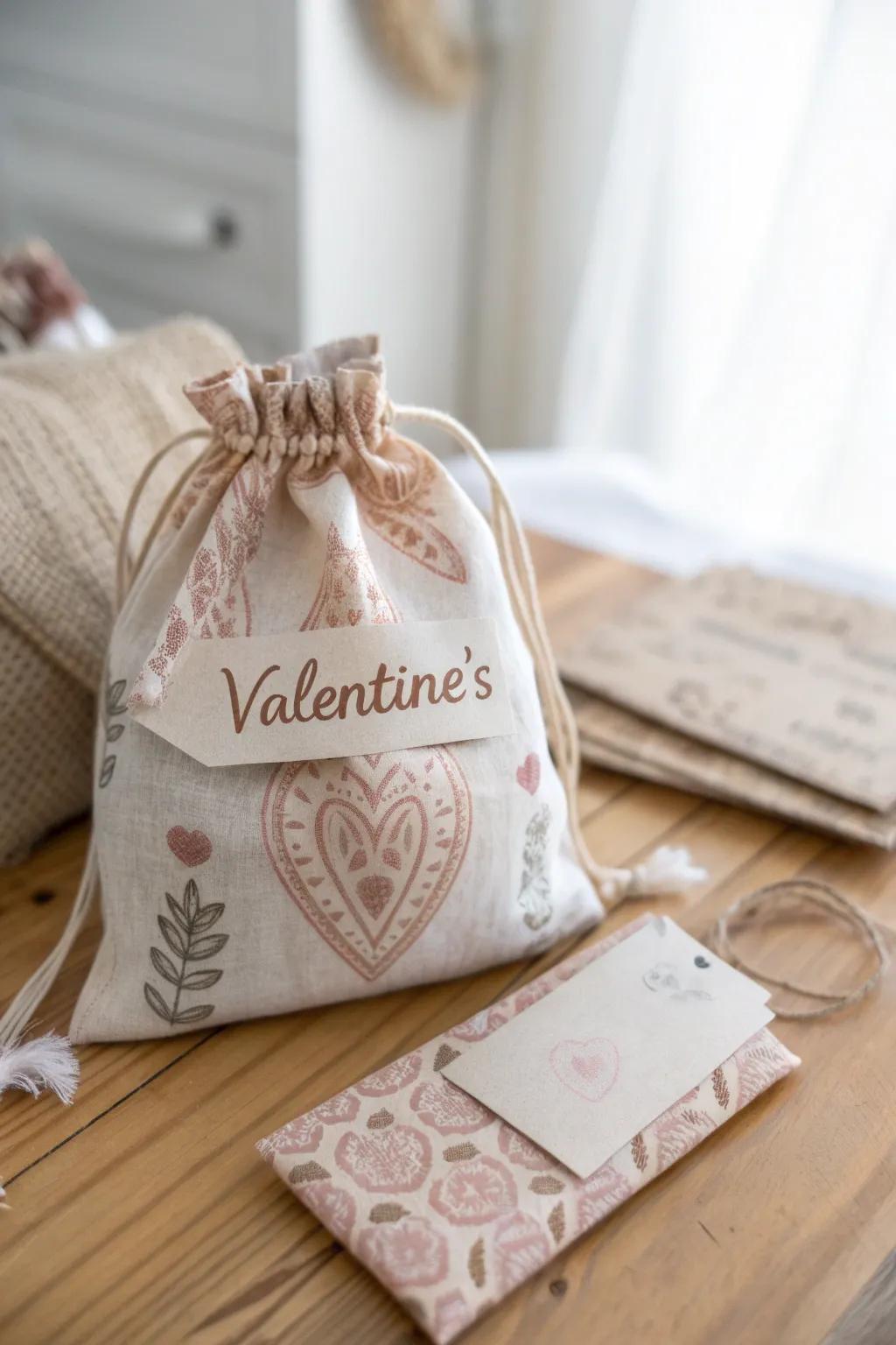 Make your Valentine's gift extra special with handmade name tags crafted from fabric or paper.