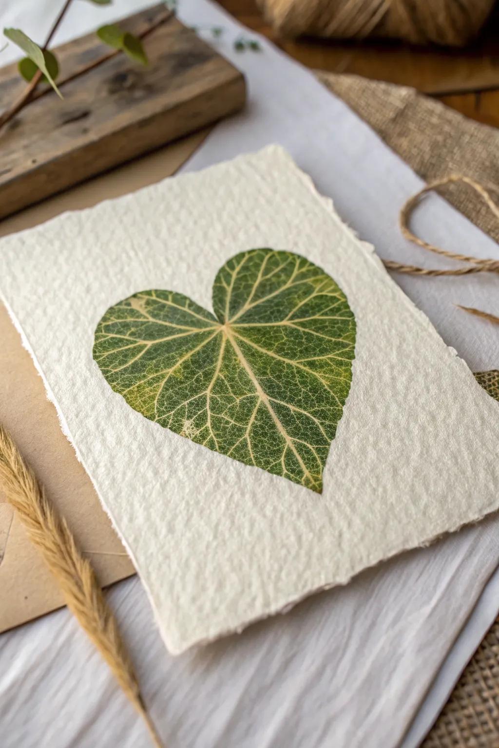 Bring natural elegance indoors with heart-shaped leaf prints that celebrate the outdoors.