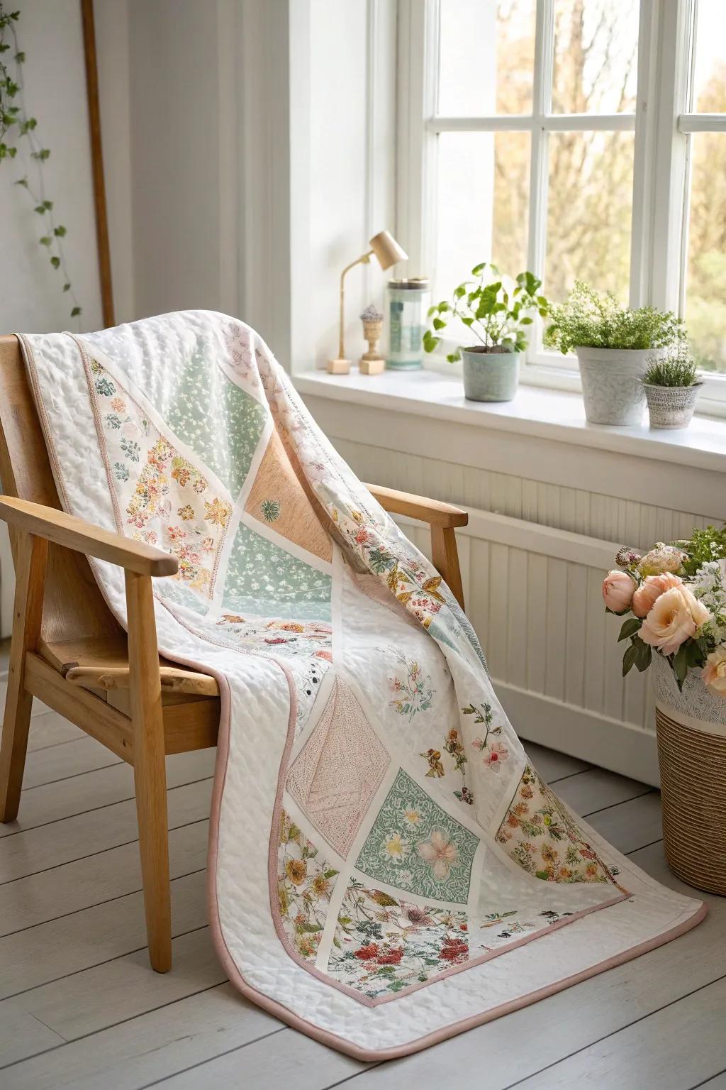 Discover the unexpected harmony of mixed-pattern quilts-where florals meet geometrics in a beautifully crafted masterpiece.