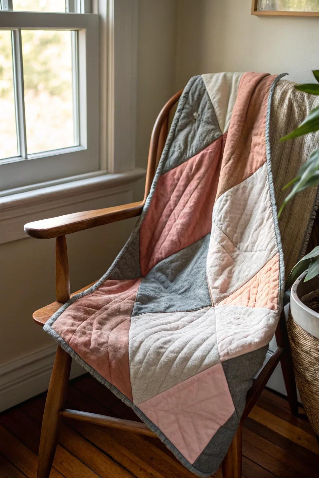 Embrace the warmth of friendship with a quilt that invites touch and tells a story through texture.