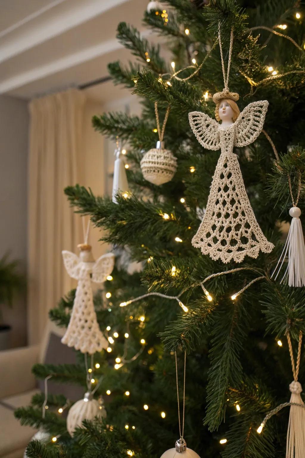 Add serenity with macrame angel ornaments.