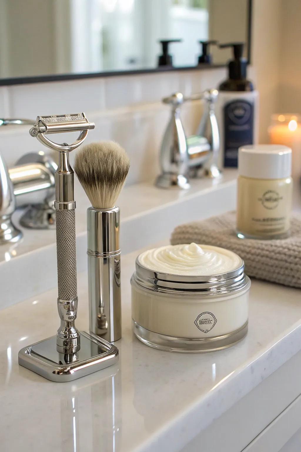 Luxury shaving sets elevate daily grooming routines.