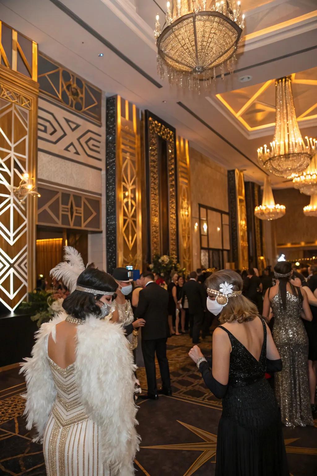 Celebrate the glitz of the 1920s with a Gatsby-themed masquerade.