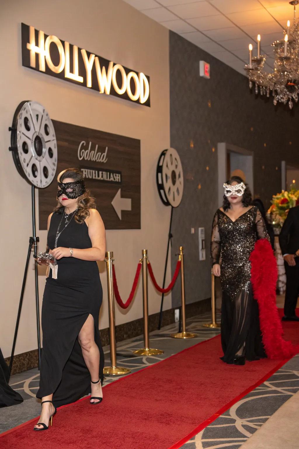 Add silver screen glamour to your masquerade prom.